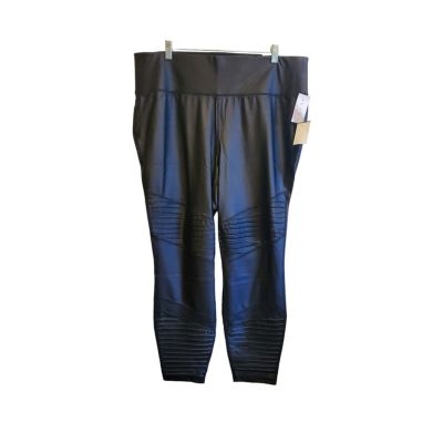 LANE BRYANT PANTS PLUS SIZE 4X 26/28 LIVI ACTIVE STRETCHY MOTO LEGGING IN BLACK